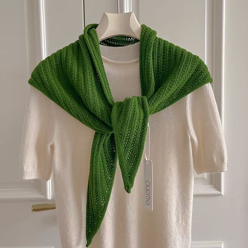 T2300 Autumn/Winter Australian Wool Knitted Shawl for Women, High-End Multifunctional Scarf