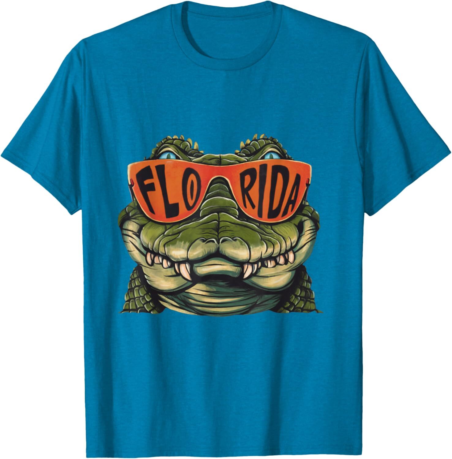 T shirt for Mens Florida Alligator Wearing Retro Style Sunglasses Florida Graphic Tee Casual Tops Clothes Short sleeve