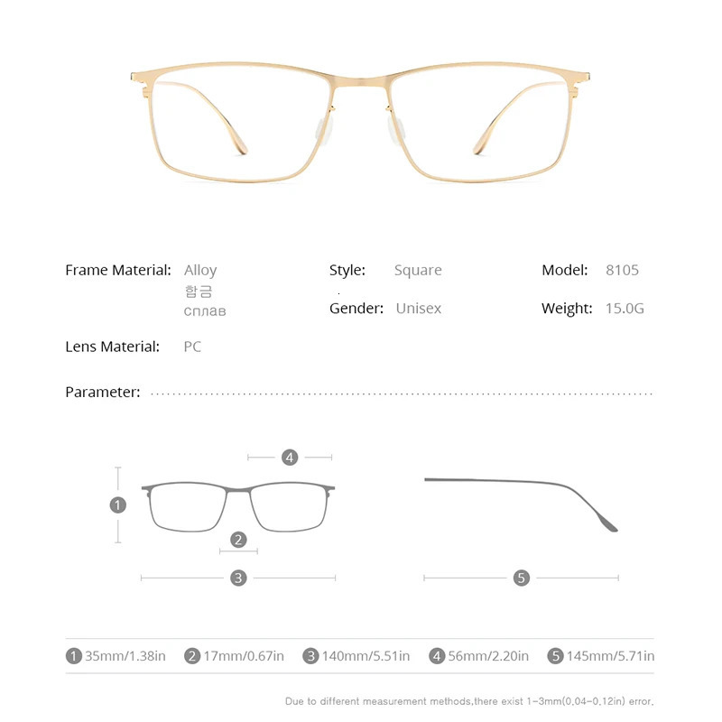 FONEX Alloy Glasses Frame Men Full-Rim Frames High-end Quality Square Eyeglasses Ultralight-Weight Korean Japanese Eyewear 8105 250407