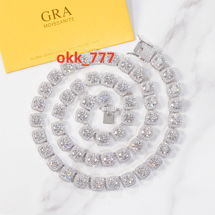 Super Bling Large Moissanite Diamond Tennis Necklace bracelet 8/10/12mm Wide Pure S925 Tennis Chain