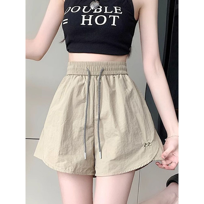 2025S Women s Designer Shorts Ice Silk Quick Drying Wide Leg Hot Pants Summer Plus Size Casual Fitness Yoga Hot Sports Pants Beach Pants
