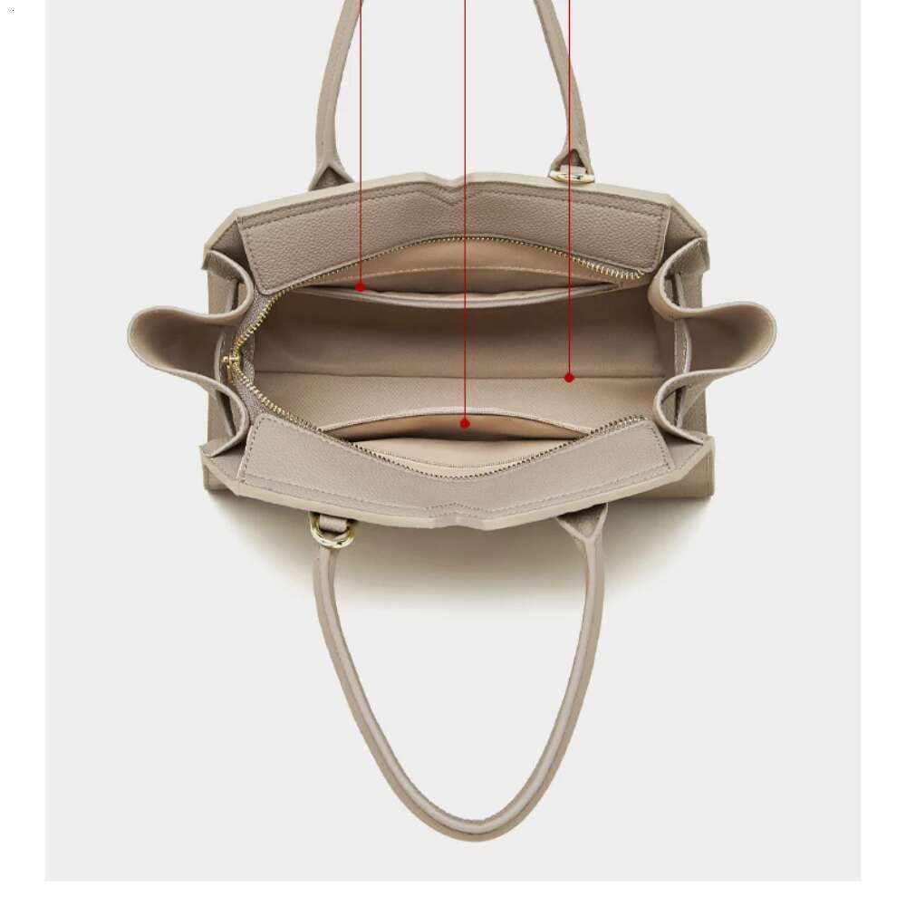 Leisure Large Capacity Trapeze Tote High Quality Full Grain Cow Leather Women Top Handle Handbag Travel Commuter Shoulder Bag