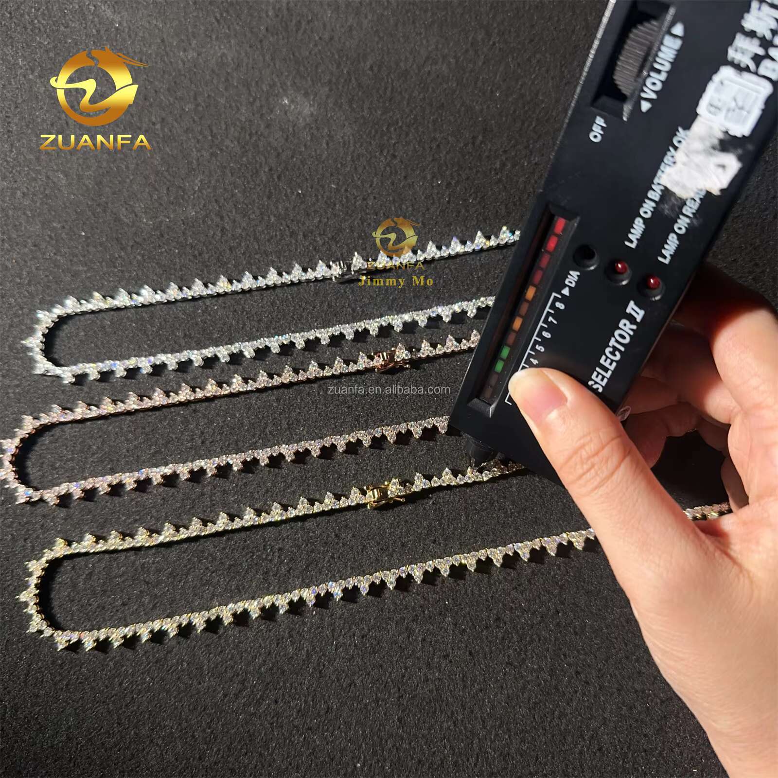 GRA Certificates Stock Claw Setting 2.5mm S925 Real Gold Plated Hip Hop Jewelry D VVS Moissanite Diamond Cluster Tennis Chain