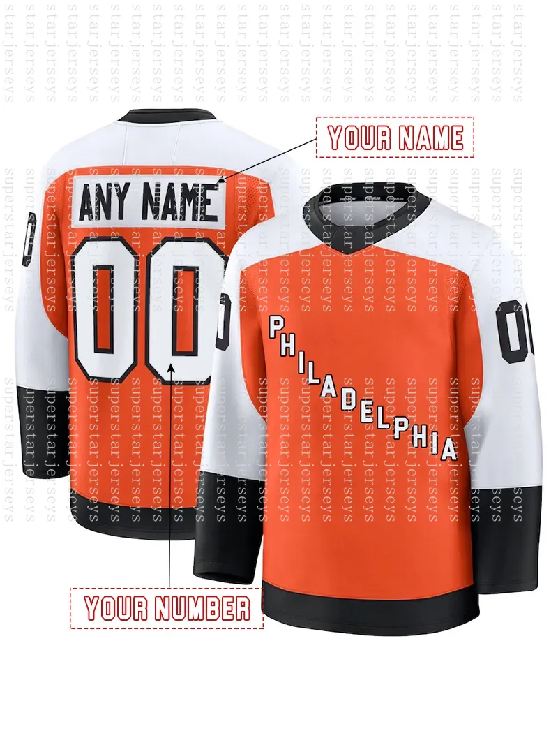 14 Couturier 11 Konecny 89 Atkinson 39 Michkov 88 Lindros 6 Sanheim 24 Seeler Custom 2025 Hockey Jeresys Stitched Men Women Youth