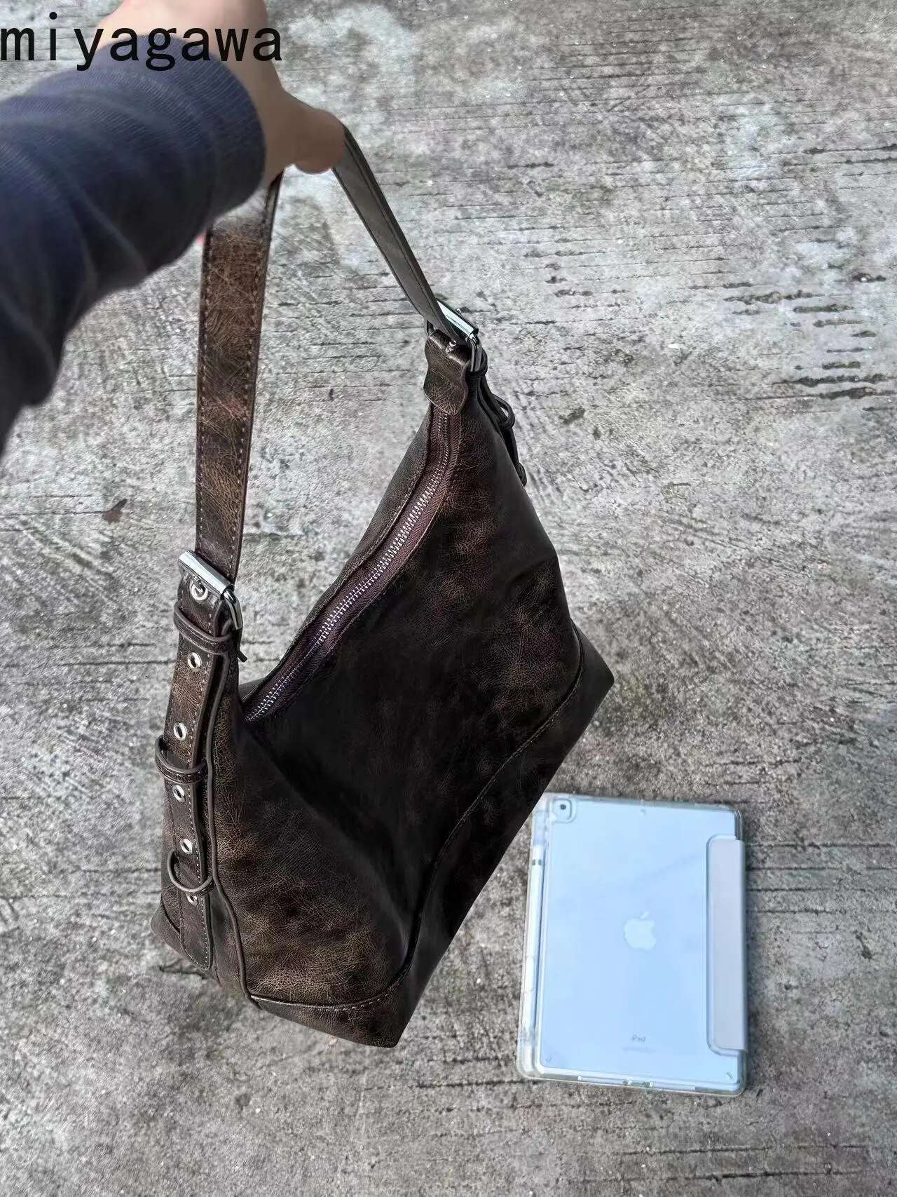 Miyagawa Autumn Winter Niche Commuting Shoulder Large Capacity Hand-Held Tote Bags 2024 New Versatile Crossbody Bag