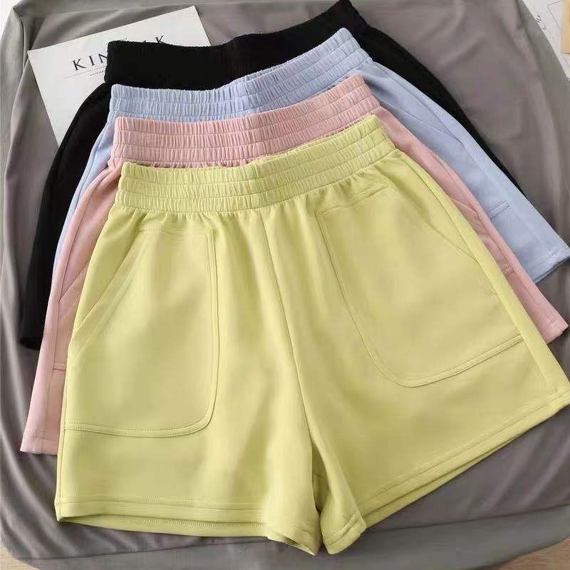 2025 New Designer Shorts Silk Smooth Cream Air Layer Wide Leg Home Shorts For Women's Summer And Edition Loose Fitting Thin High Waisted Casual C