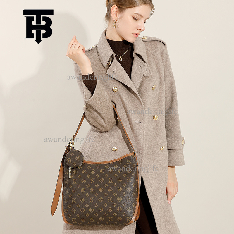 TB BHULAMTE Designer Retro Women's Letter Shoulder Bag Commuter Large Capacity Luxury Handbag Fashion Single Shoulder Underarm Female Bag Trendy 