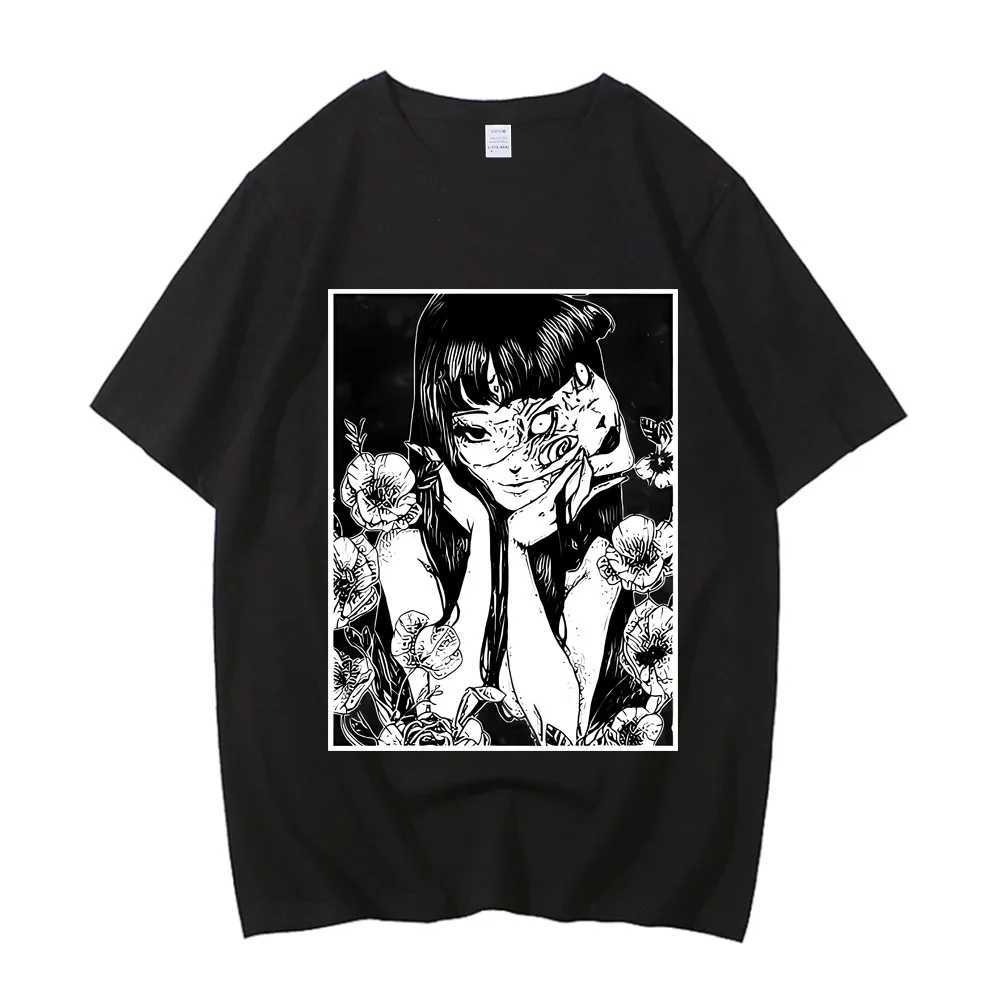 Cartoon Toshiji Ito T-shirt Horror Japanese Master Funny Girl Anime High quality Cotton T-shirt Gift ShirtXJ250409