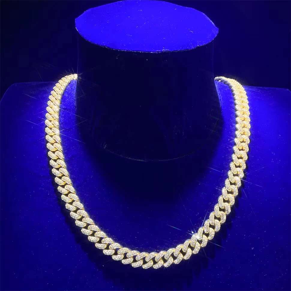 Hip Hop New Fashion Rapper Jewelry Man Full Rhinestone Cz Miami Iced Out Cuban Link Chain Necklace