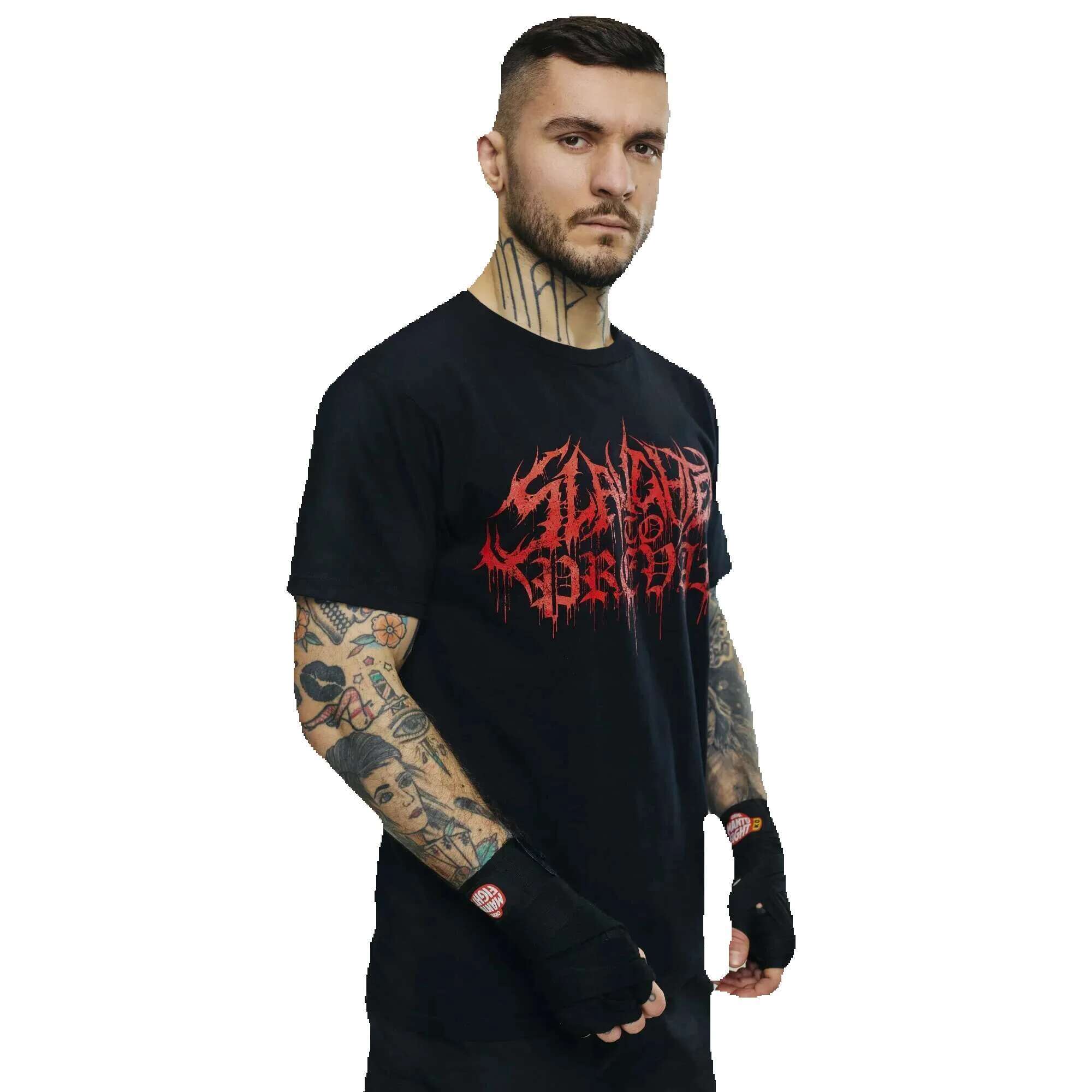 Men's short sleeved Russian rock heavy pattern T-shirt, Haruku shirt, streetwear
