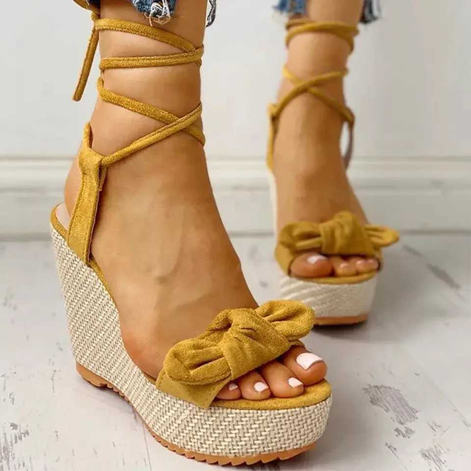 New Arrival Bow Platform Wedge Sandals T250409