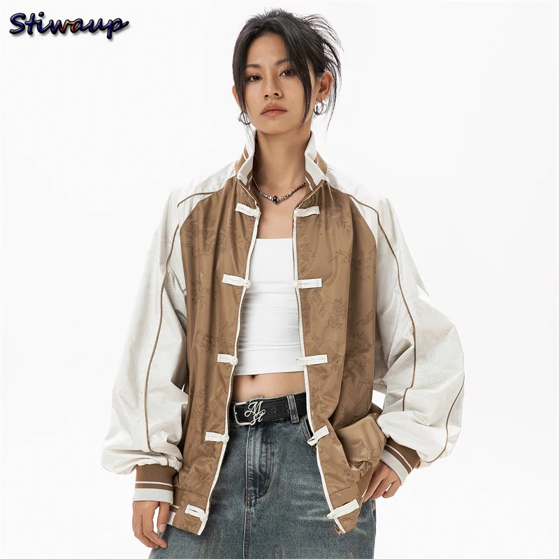 Womens bomber jacket Coquette fashion aesthetic clothing womens Chinese style baseball uniform and 250409