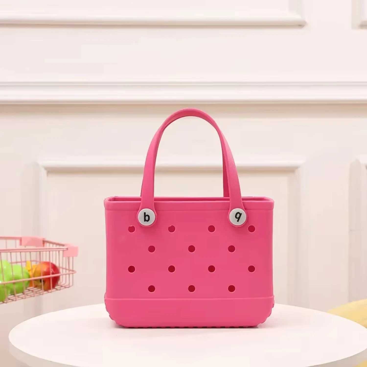 Mini childrens beach burger waterproof rubber jelly handbag used for warm shopping and picnics Y250409cd