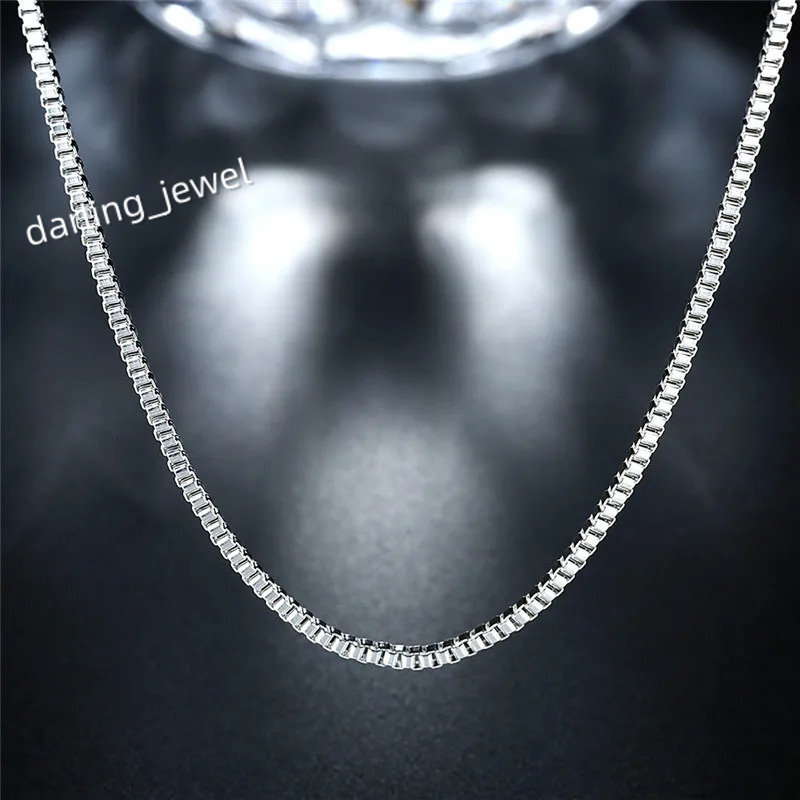 925 Sterling Silver Necklace 16/18/20/22/24 Inches Fine 1.5MM Box Chain For Women Top Quality Fashion Jewelry Christmas Gifts