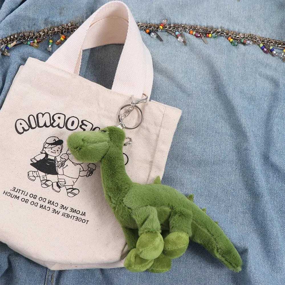Long necked dinosaur plush doll cartoon keychain small dinosaur plush keychain 16cm plush toyXJ250409