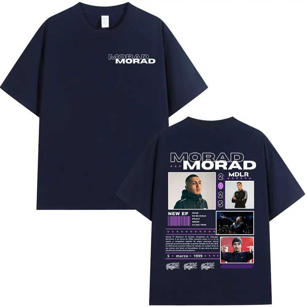 Rap singer Morad M.D.L.R graphic T-shirt mens fashion hip-hop retro T-shirt cotton oversized short sleeved T-shirtXJ250409