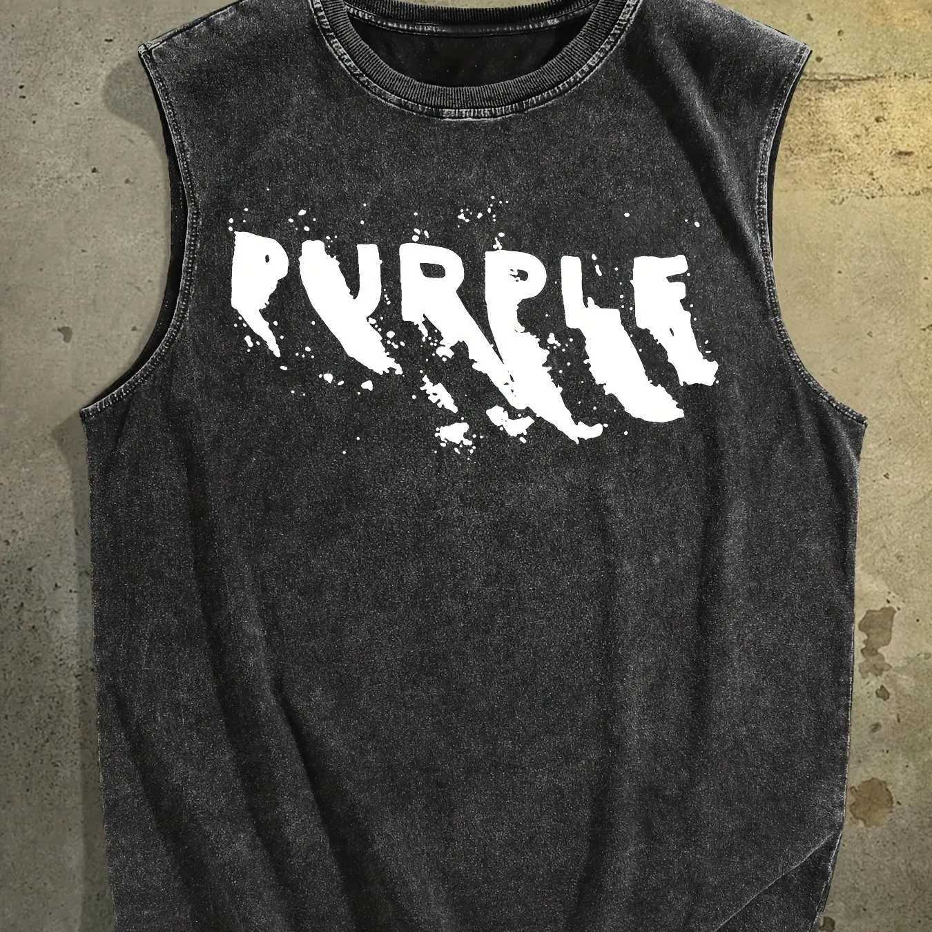Mens Gothic printed vest washed cotton sleeveless fashionable shirt suitable for indoor and outdoor wear casual street styleXJ250409
