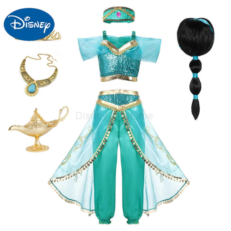 Disney Princess Dress of Birthday Party Carnival Cosplay Girls Costume Top+Pants+Headband Clothing Pants Set 2PCS X2504081