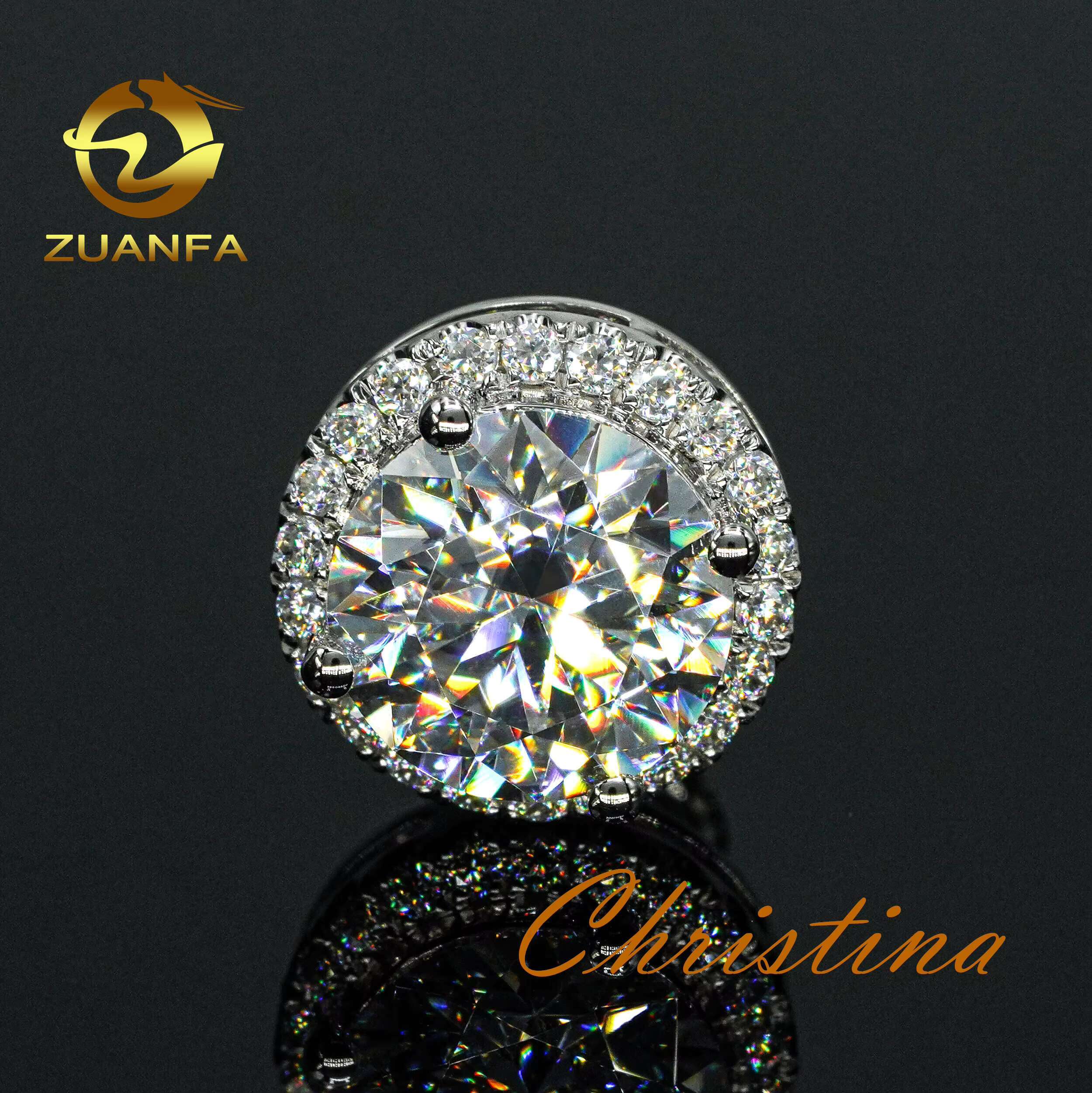 18k Solid Gold Screw Back Earring 4carats Highest Quality GRA Certificates Moissanite Stud Earring Dropshipping