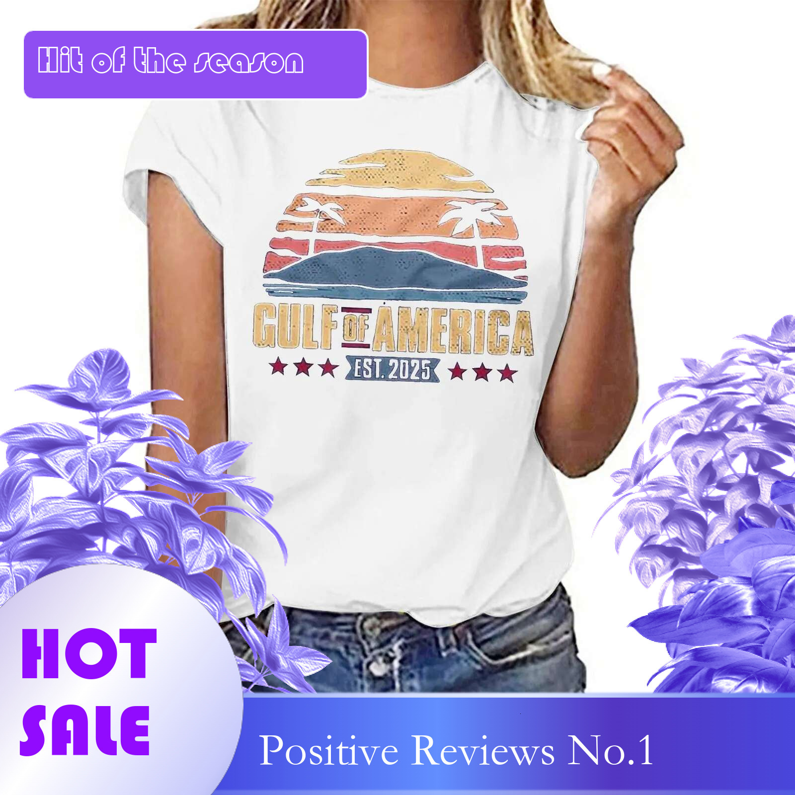 Dongdumaoyi Gulf Of America Est T Shirt For Women S Letter Print Crew Neck Short Sleeve Tee Tops Female Clothes Shirt