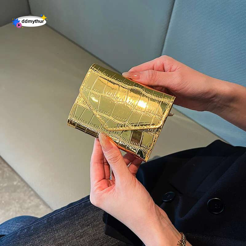 Fashion Simple Three Fold Clip Female Mini Short Wallet Women Multi-card Multifunction Card Holder Coin Purse ddmythur