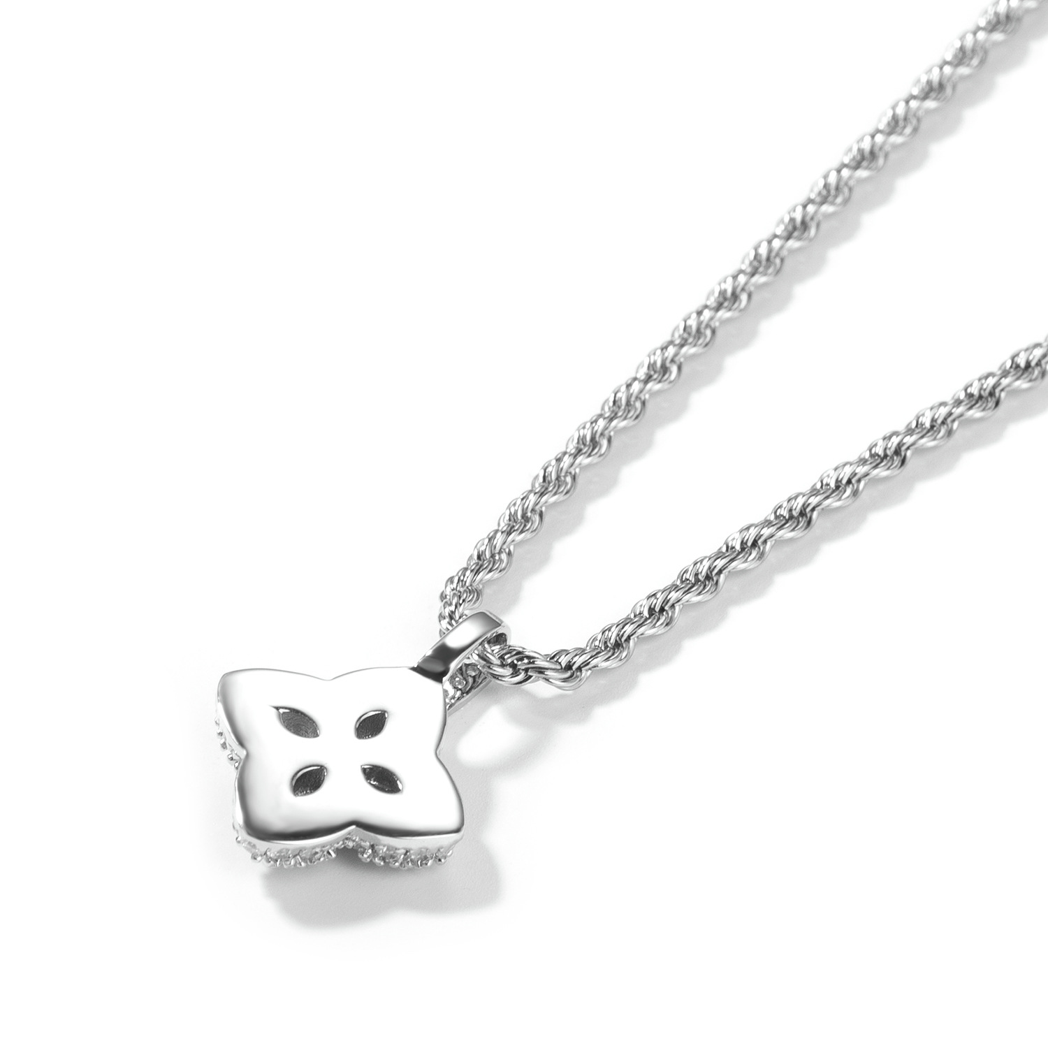 Hip Hop Colorful Cross Flower Pendant Necklace 5A Zircon Men Women Love Couple Jewelry