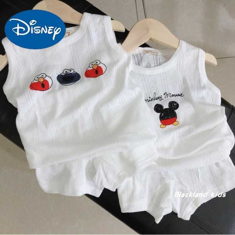 Disney Home clothes set boys and girls mesh cotton thin soft cotton sleeveless T-shirt vest childrens Shorts SetXJ250409