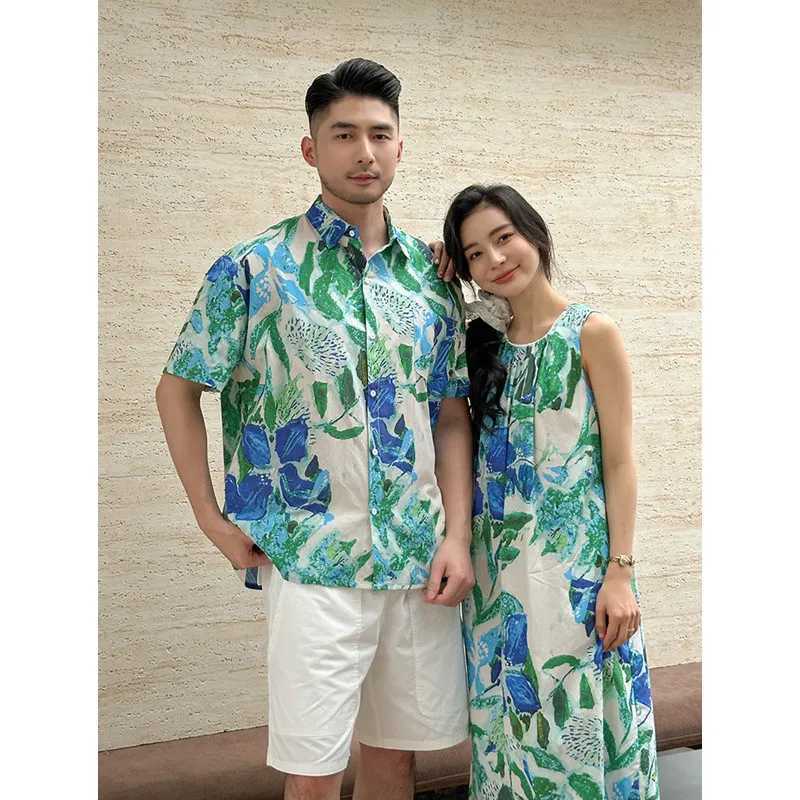 Beach Couple Looks Family Matching Clothing Holiday Mom Daughter Holiday Dress Holiday Dad Son Shirt Set sisters Brothers Clothing S2548