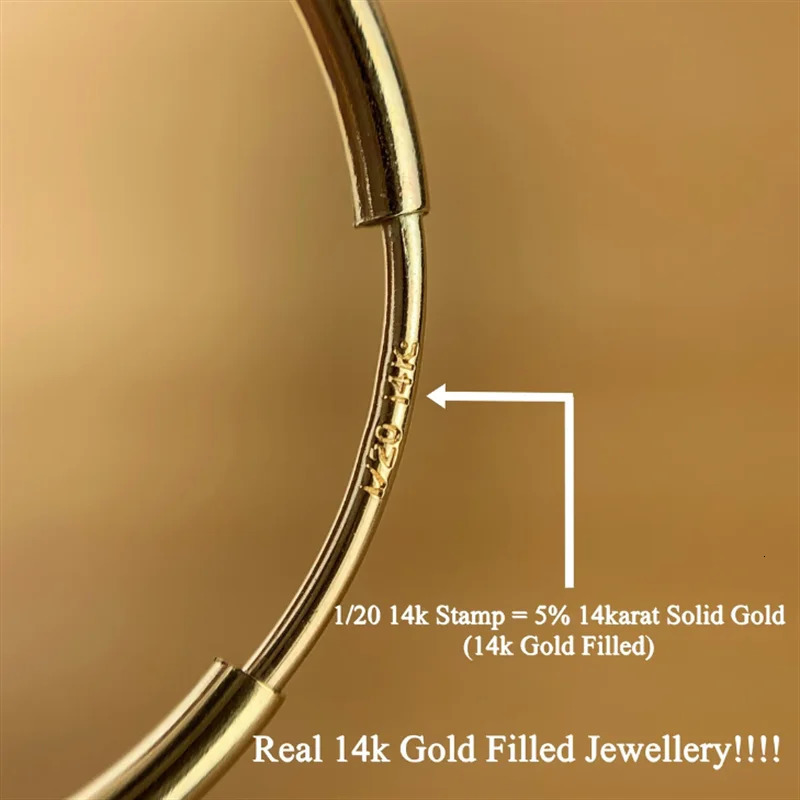 14K Gold Filled Hoops Earrings 7 Size Circle Jewelry Minimalism Brincos Vintage Pendiente Oorbellen Boho Hypoallergenic Earrings 250403