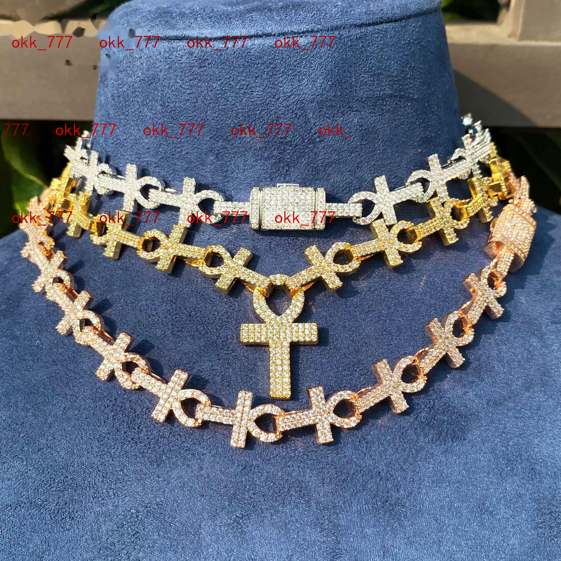 Hip hop trendsetters all cross chain necklaces personalized and niche hip-hop Moissanite chain
