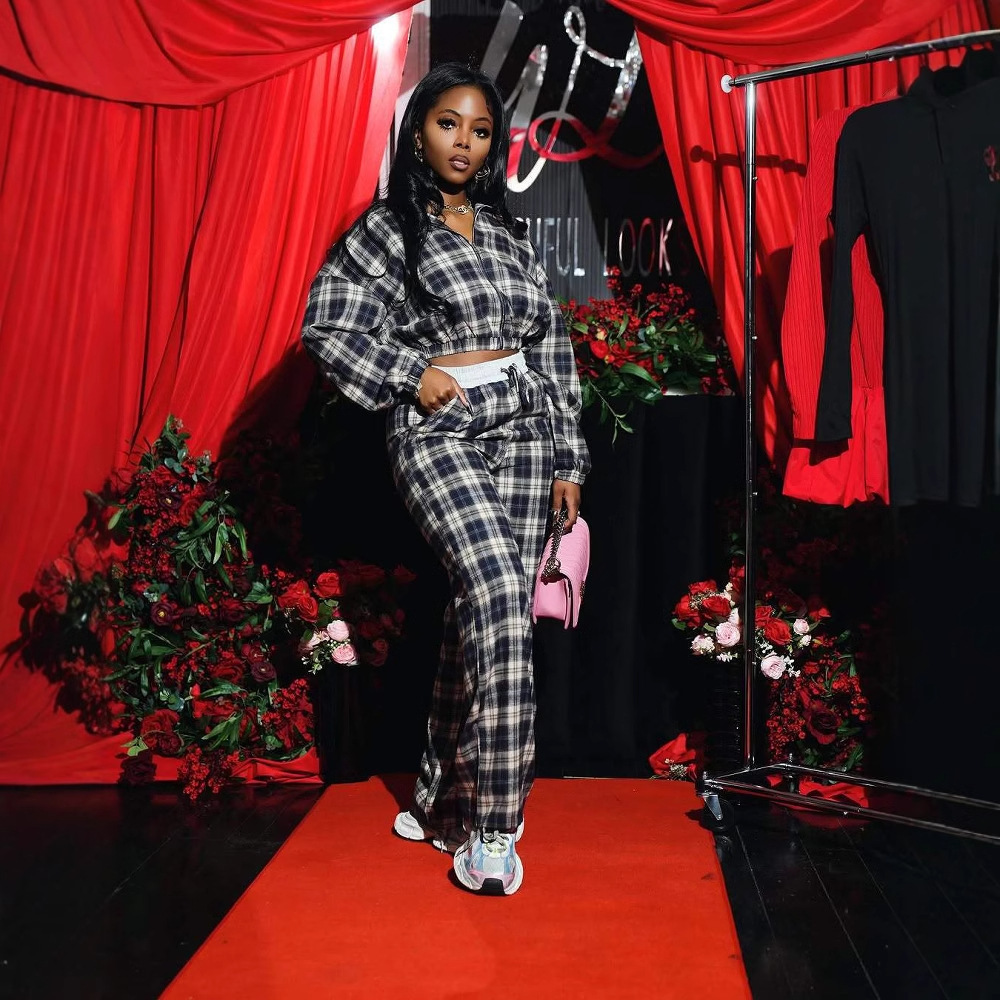2025S Designer Women S Set New Fashionable Loose Casual Mesh Printed Zipper Coat Top High Waist Strap Pants Set