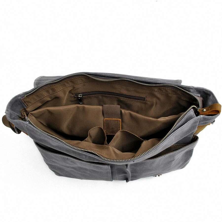New Fashion Thick Wax Canvas Shoulder Messenger Men Crossbody Bag Vintage Male Leisure Sg Bag Casual Boy