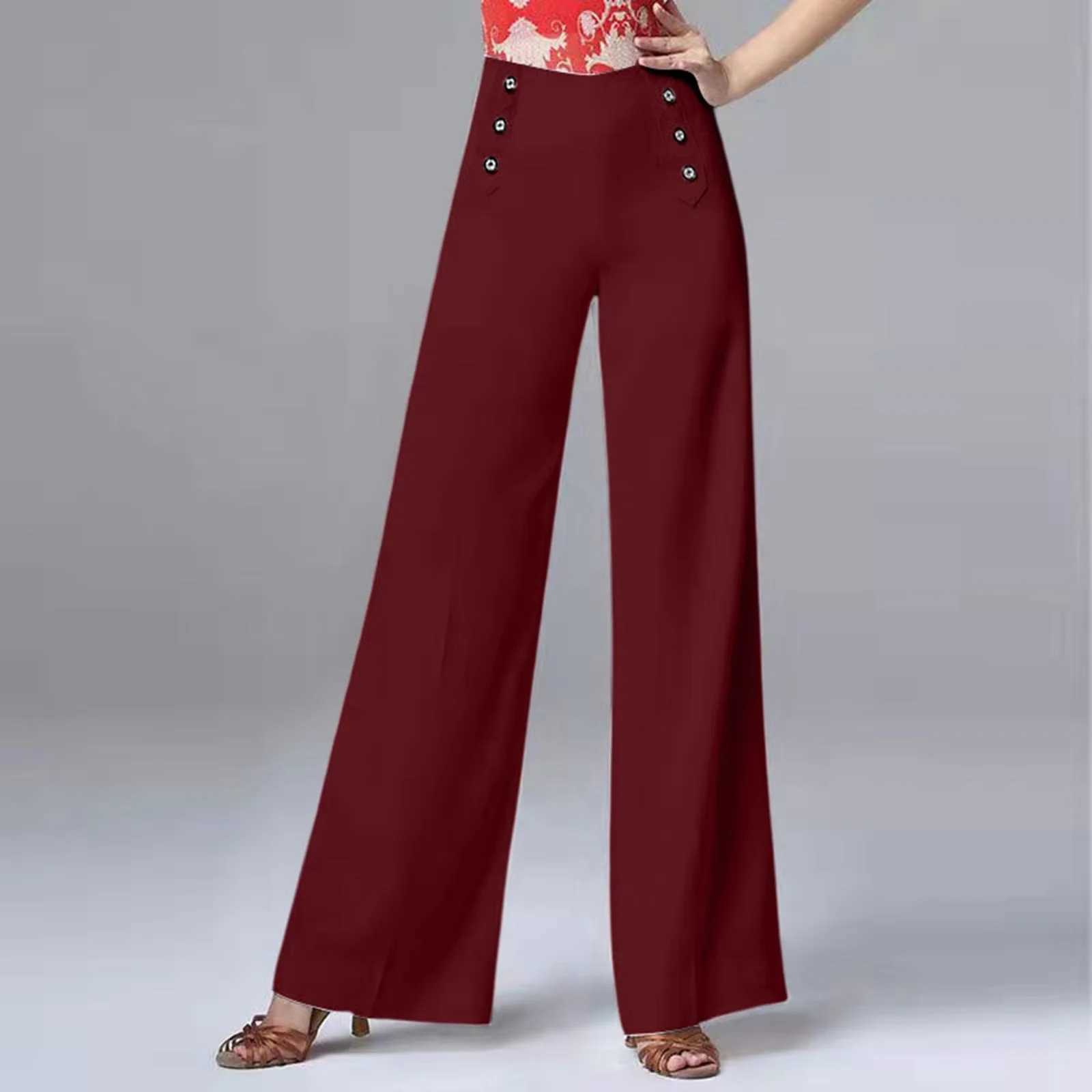 High waisted new womens dance pants social dance wide leg pants weight loss and popular dance pants female robotXJ250403