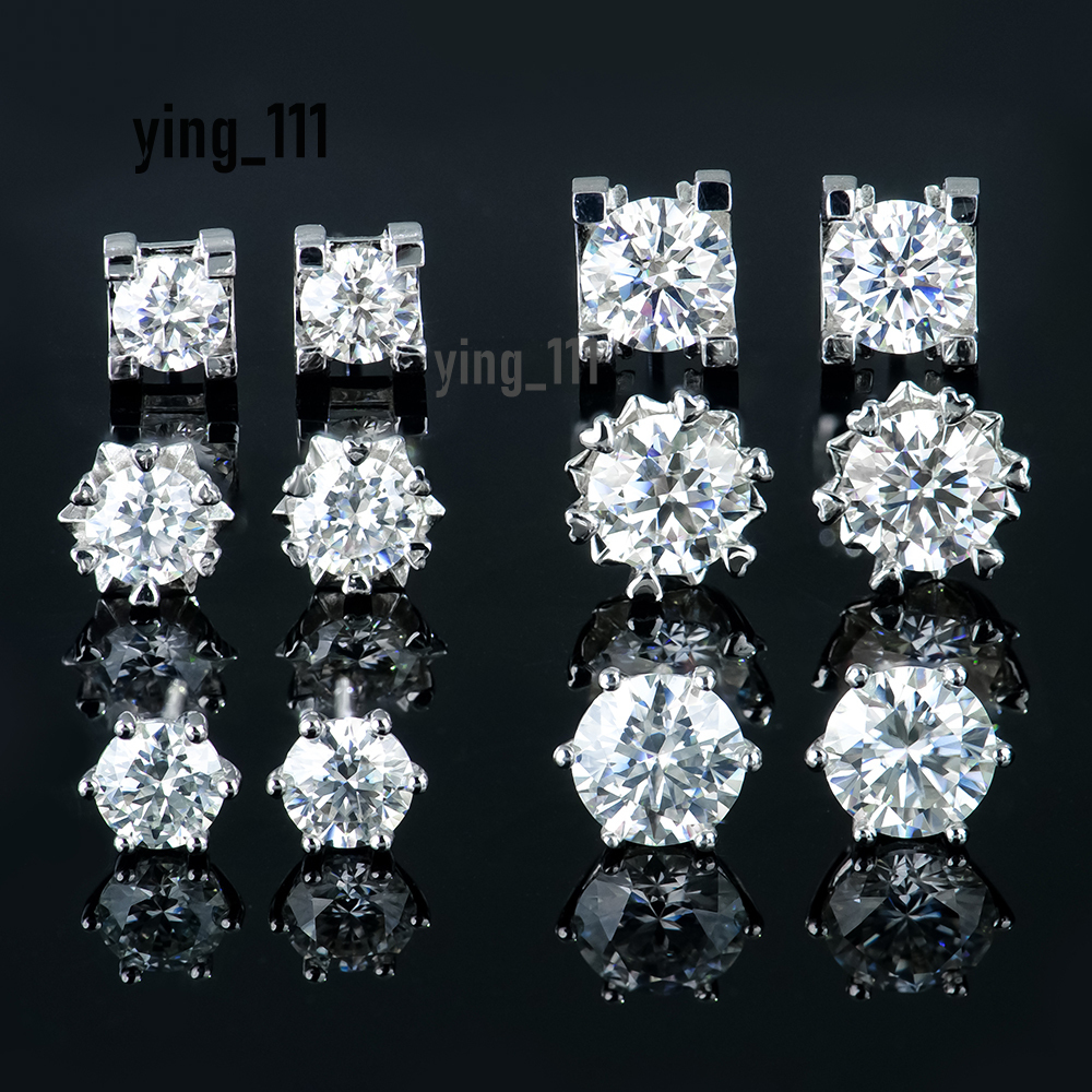 0.5ct 1ct Trendy Sterling Silver Flower Butterfly Heart Shaped Diamonds Mossanite Moissanite Screw Back Stud Earrings for Women