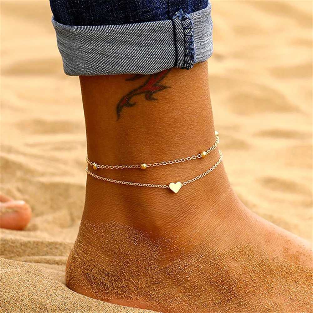 FNIO Bohemian Charm Anklet Set For Women Star Moon Ankle Bracelet On Leg Foot Chain Female Beach Jewelry Z250408