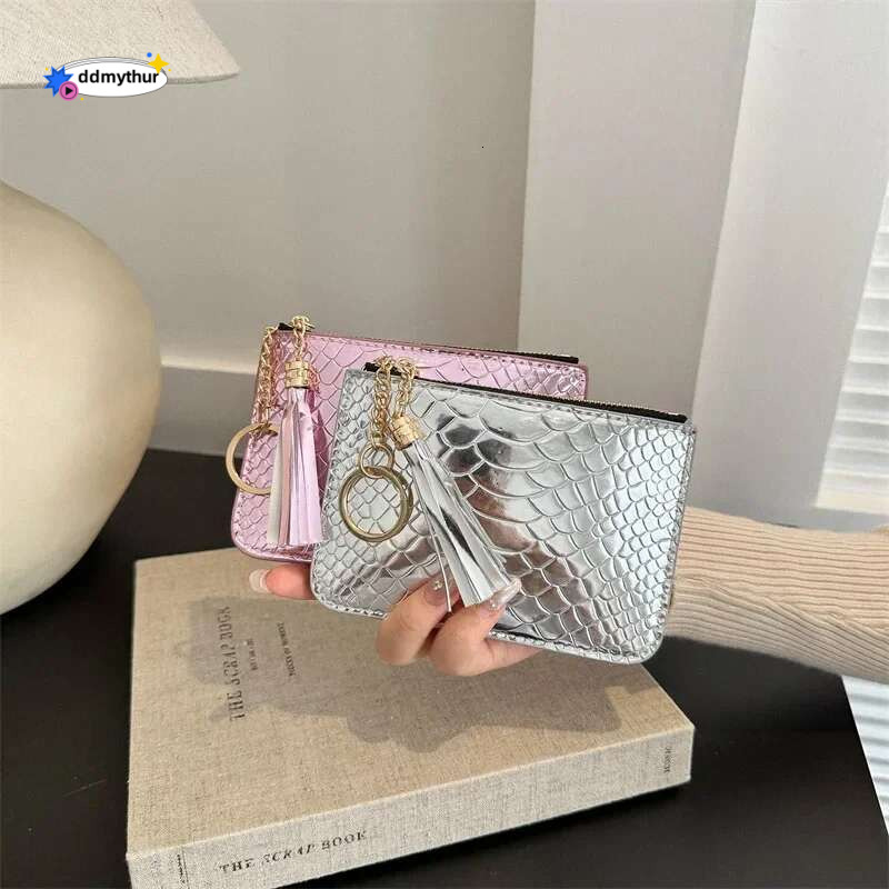 Fashion Crocodile Print Glossy Mini Cute Purse PU Small Wallet for Women Portable Card Holder ID Bag Key Coin Pouch ddmythur