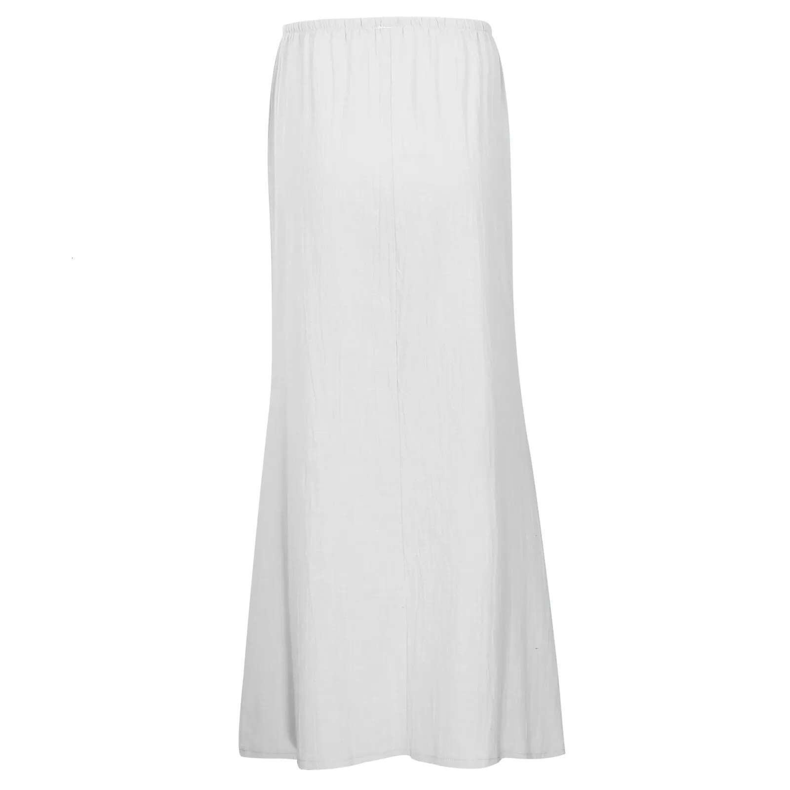 Dongdumaoyi Linen Maxi Skirts For Women Trendy Summer Comfy Drawstring Waist A Line Cute Vacation Boho Long Flowy Tube Skirt Sexy