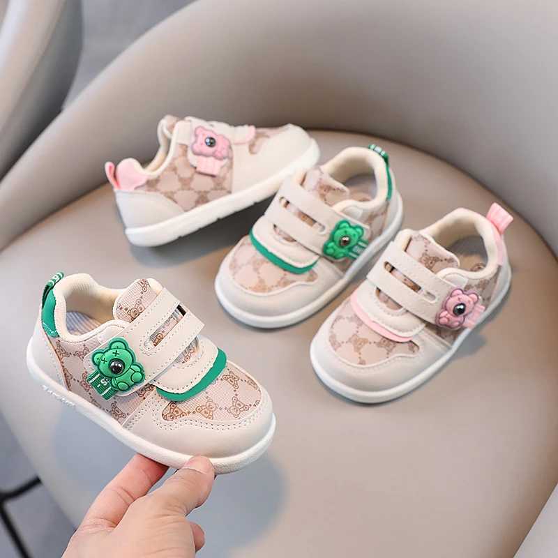 Baby Shoes 2024 Spring New Baby Soft soled Casual Shoes Little Bear Girls Sports Shoes Cartoon Casual Shoes X250409