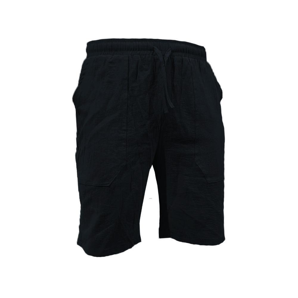 2025 New Designer Men Shorts Summer Cotton And Linen Shorts With Drawstring, Elastic Waist Straight Legs Solid Color Breathable Daily Beach Five Point