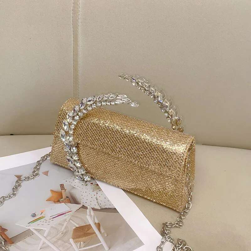 FIRMRANCH Sparkg Eye-Catching Wheat Ear Dia Design Women's Satin Handbag Dinner Bag Socialite Banquet Purse Party Clutch