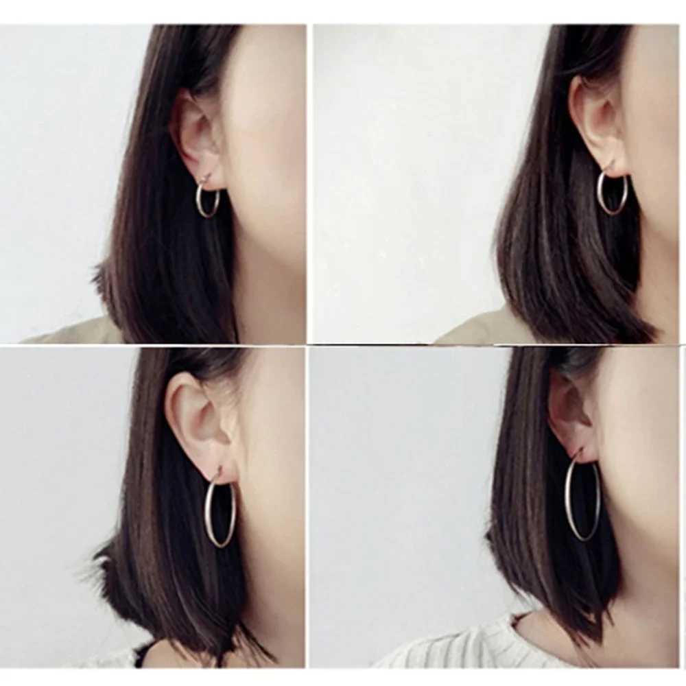 Hoop Earrings Small Big Circle Women Exaggerated Hoop Ear Loop Smooth Ring Round Earring Stainless Steel Jewelry Wholesale Z250408