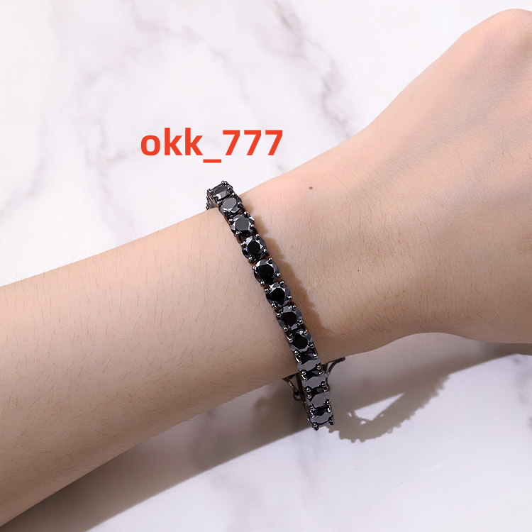 Fashion Jewelry 6MM Wide Chain GRA Certificate Color Black VVS Moissanite Diamond 925 Sterling Silver Tennis Chain