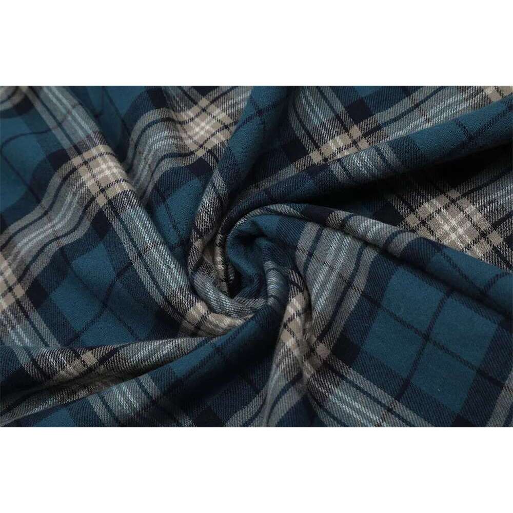 Plaid Patchwork Mens High Street Autumn Loose Lapel Spliced Single Breasted Long Sleeve Shirts Men