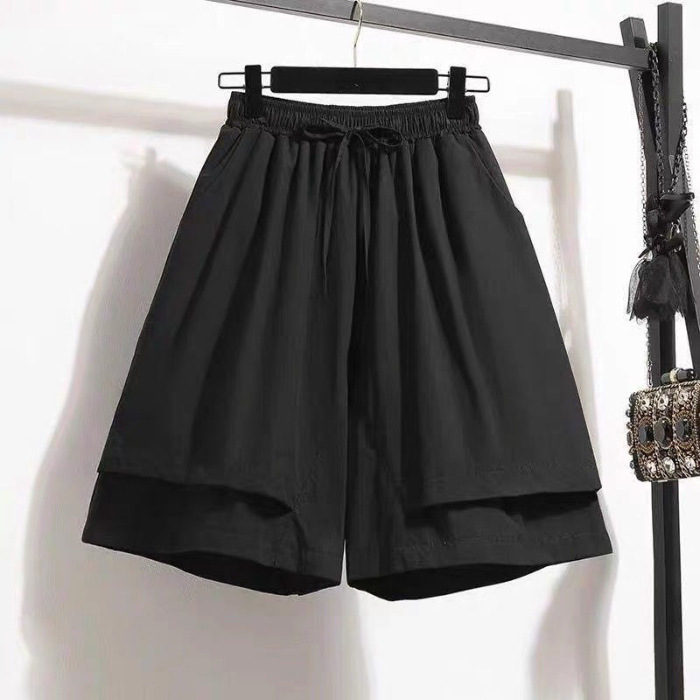 2025S Women s Designer Shorts Plus Size Sports Hot Pants Summer Quick Drying High Waist Fat Mm Loose Wide Leg Skirt Outdoor Leisure Vacation Beach Pan