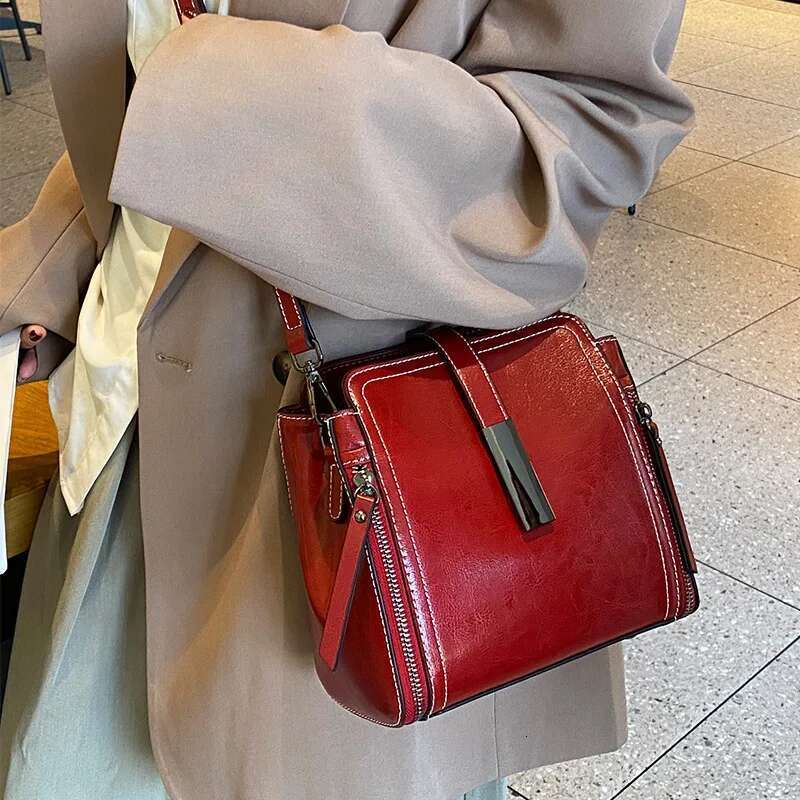 Cowhide Women Bags 2024 New Fashion Genuine Leather Women's Handbag High-Quality Crossbody Shoulder Bag 8807