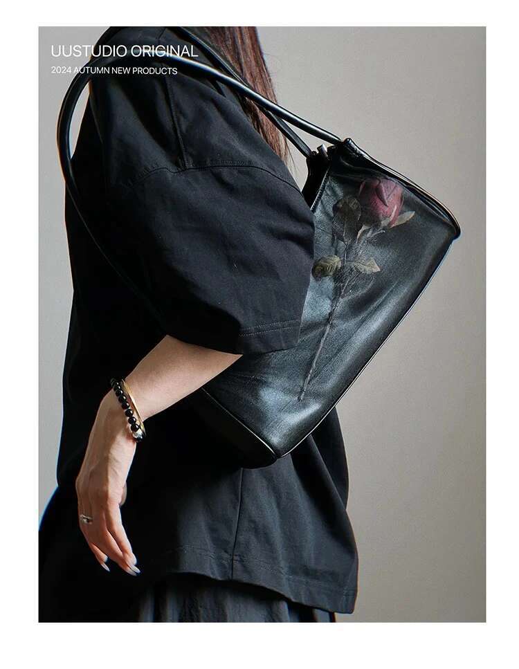 Miyagawa 2025 New Niche Design Spicy Girl Three-Dimensional Rose Wer Versatile Underarm Shoulder Bag