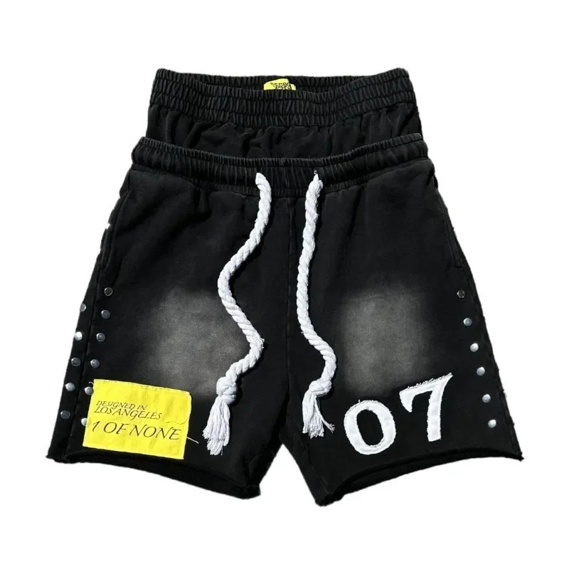 Y2k retro double waisted pants men shorts fashionable street loose shorts harajuku style hip hop hippop pants sweatpants 250407
