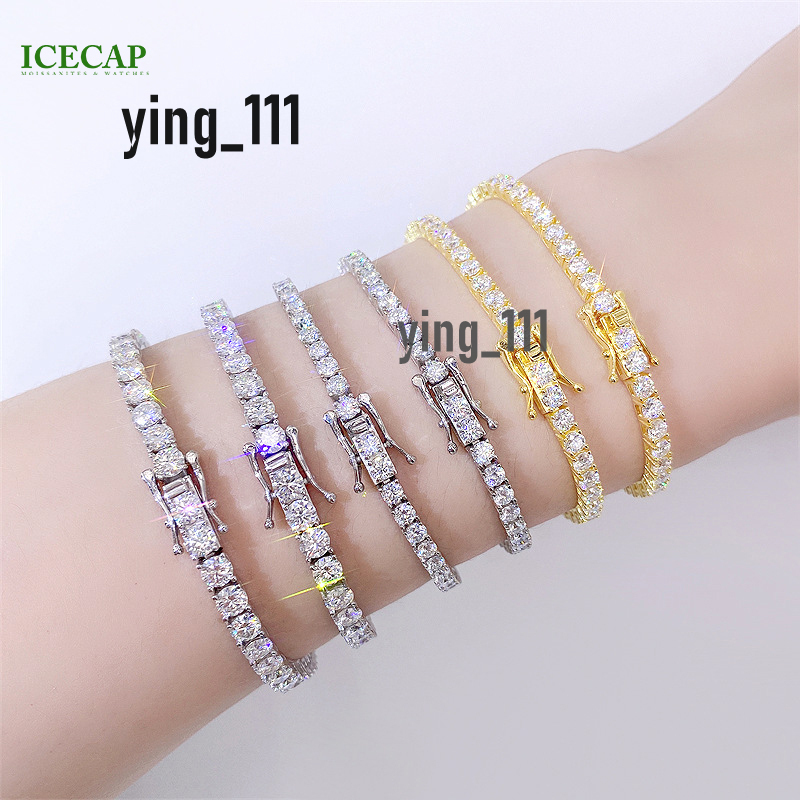 Fashion Jewelry 18K Gold Plated Rop Jewelry Custom 5MM Advanced Hip Hop Bracelet VVS Moissanite Tennis Bracelet Link