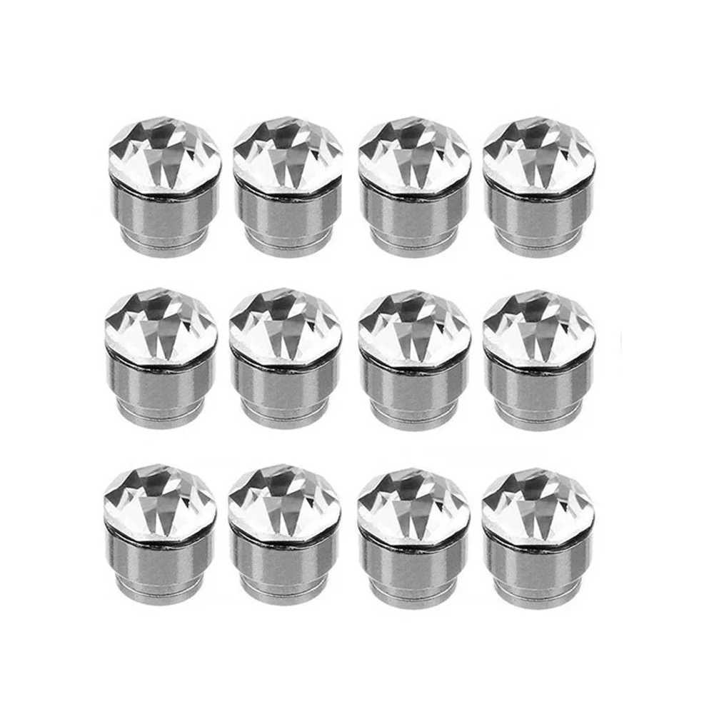 24Pcs/Set Crystal Rhinestone Magnet Earring Puck Women Mens Magnetic Fake No Piercing Clip Earring Jewelry Making Accessories Z250408