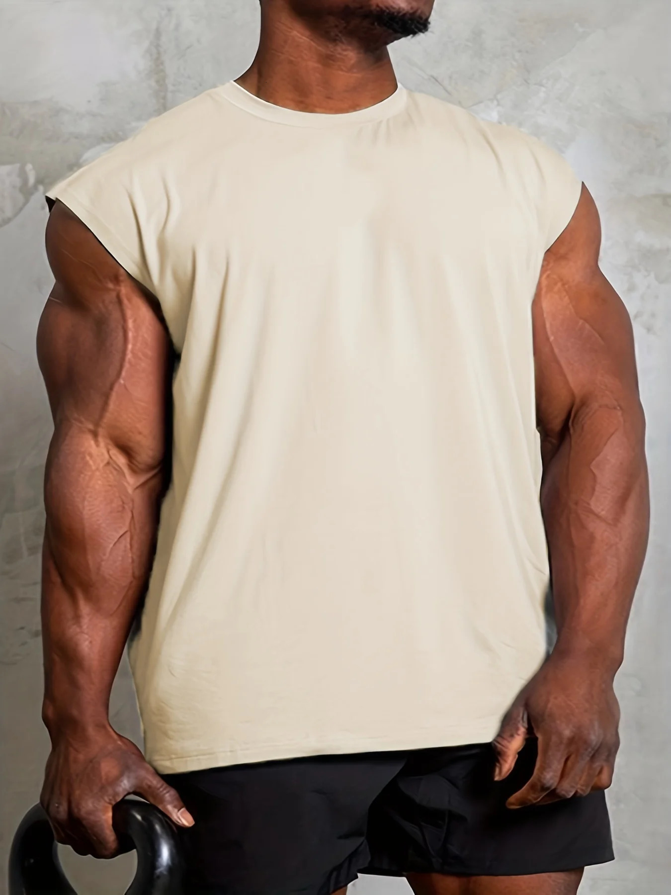 Mens Summer Fitness Set Breathable and Loose Training Sleeveless Tshirt Quick Drying Tank Top Clothi 250409